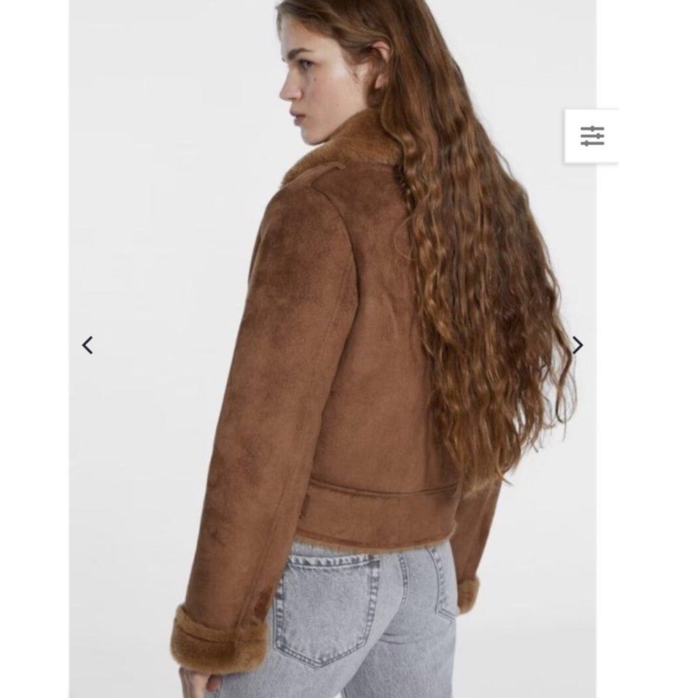 Lauren Ralph Lauren Brown Faux Shearling Jacket - Picture 3 of 10